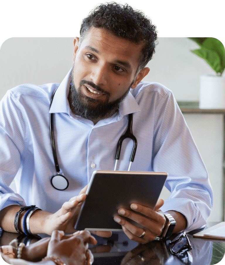 Doctor with tablet